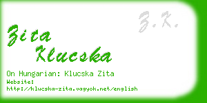 zita klucska business card